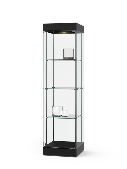 Säulenvitrine Ganzglas mit Deckel